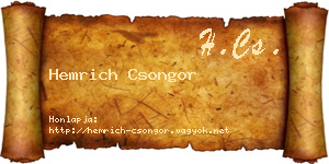 Hemrich Csongor névjegykártya